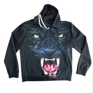 Dog man panther Halloween pull over hoodie 3 xl